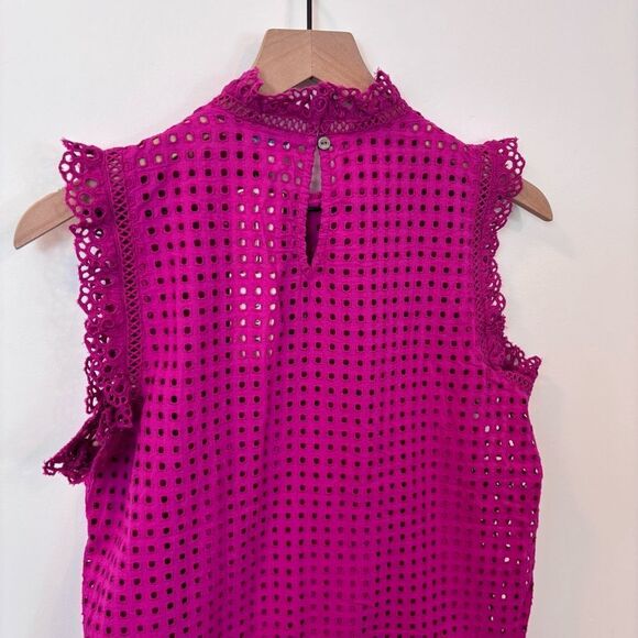 Sundance Lyra Eyelet Top, NEW with tags Size Small Fuchsia - Picture 10 of 15